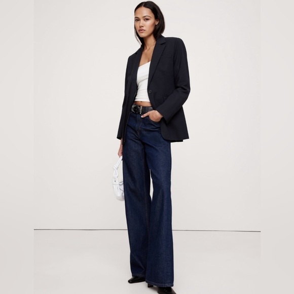 NWT! BANANA REPUBLIC NAVY SIENA SLIM ITALIAN WOOL BLAZER 🩶 - Picture 2 of 16